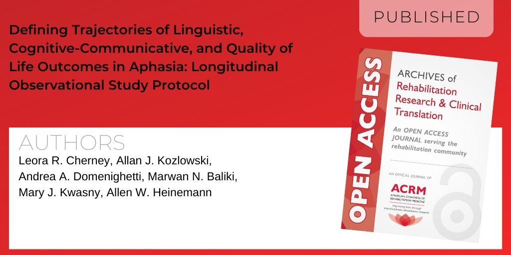 Now in #ARRCT #openaccess
Defining Trajectories of Linguistic, Cognitive-Communicative, and #QualityofLife #Outcomes in #Aphasia: Longitudinal Observational Study Protocol
At archives-rrct.org/article/S2590-…
#stroke #rehabilitation #research #cognition #linguistics