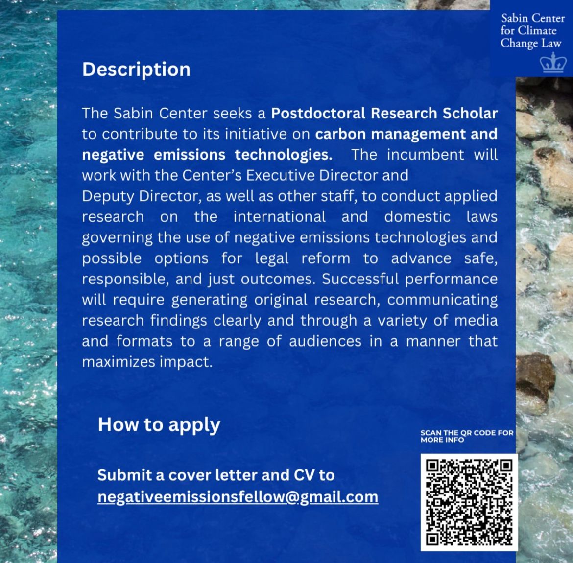 📣 #JobAlert: The Sabin Center is hiring a fellow to contribute to our #CarbonManagement & Negative Emissions initiative! 💼🌱For details about the position and how to apply, visit:  
buff.ly/3QqE3dn