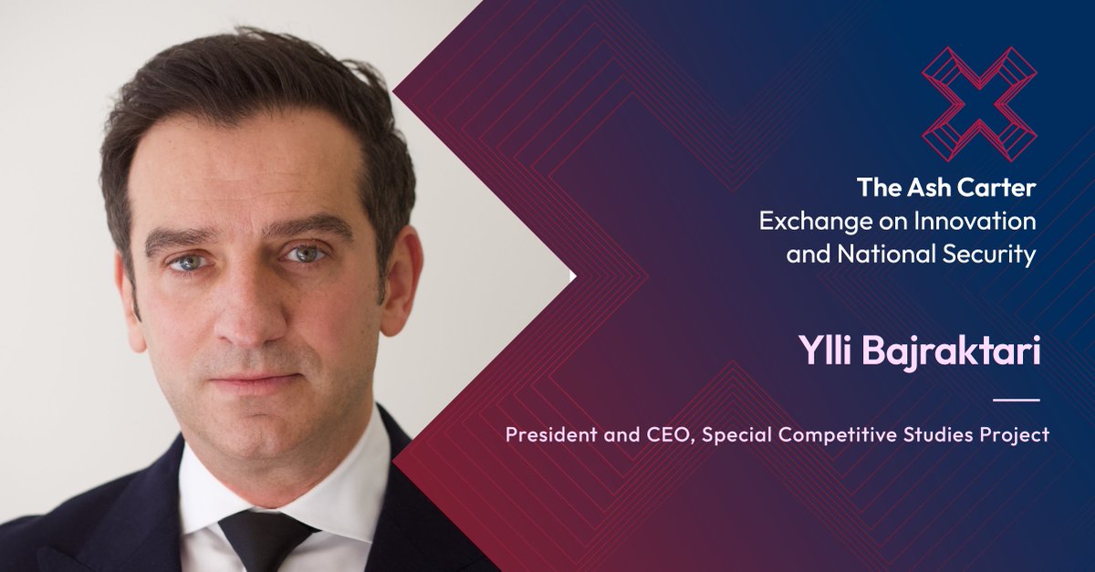@Ylli_Bajraktari, President and CEO of SCSP, will take the stage at the #CarterExchange24 and sit down with the Chairman of the Joint Chiefs of Staff, Gen C.Q. Brown, Jr. Learn more: bit.ly/4d5Kdt7

#SCSPTech #EmergingTech
