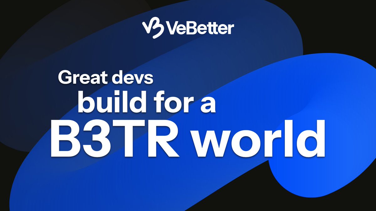 Dear anon, are you building for a B3TR world? The VeBetterDAO offers a unique opportunity for developers to build decentralized applications, tapping into a ready user base and user incentives funded by the DAO, all while championing sustainability. Build for better ⬇️