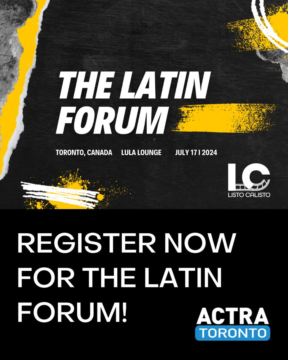 ACTRA Toronto is proud to support The Latin Forum on July 17 at the Lula Lounge. This event will promote collaboration, career development, & advocacy for racial equity in Canadian production for the Latin Canadian Community in the industry. More info: listocalisto.ca/latin-forum