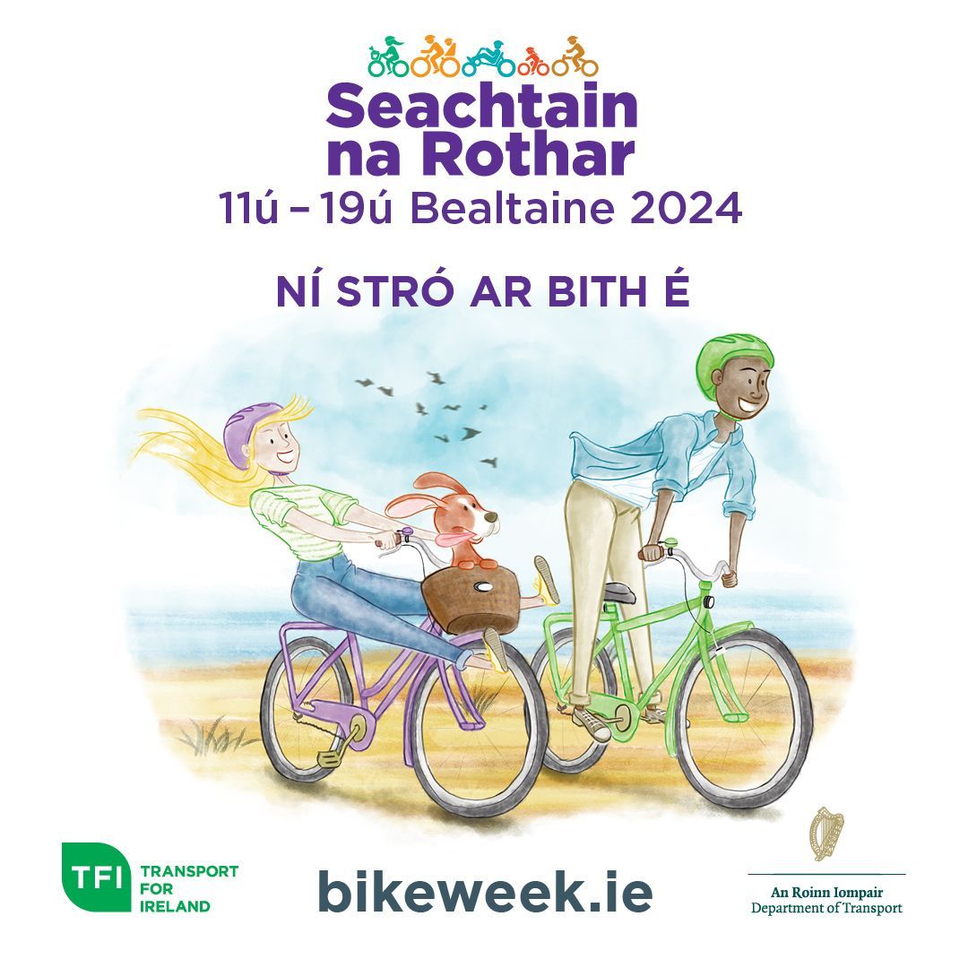 National Bike week is returning from 11th May. Check out bikeweek.ie to find out what’s happening in your County. #Bikeweek