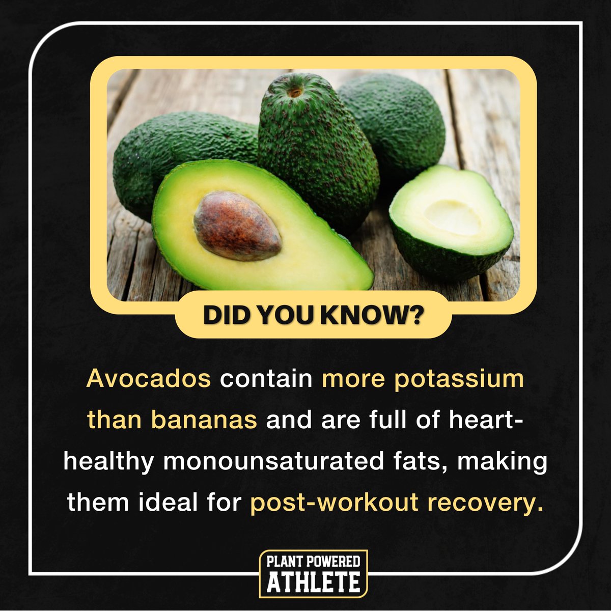 Who knew recovery could taste this good? 

Avocados beat bananas at their own game, delivering the potassium punch your muscles crave. 

Smash your recovery goals with nature's creamiest treasure. 🥑🏆

#plantpoweredathlete #plantbasedprotein #plantbasedcoach #plantpowered #p...