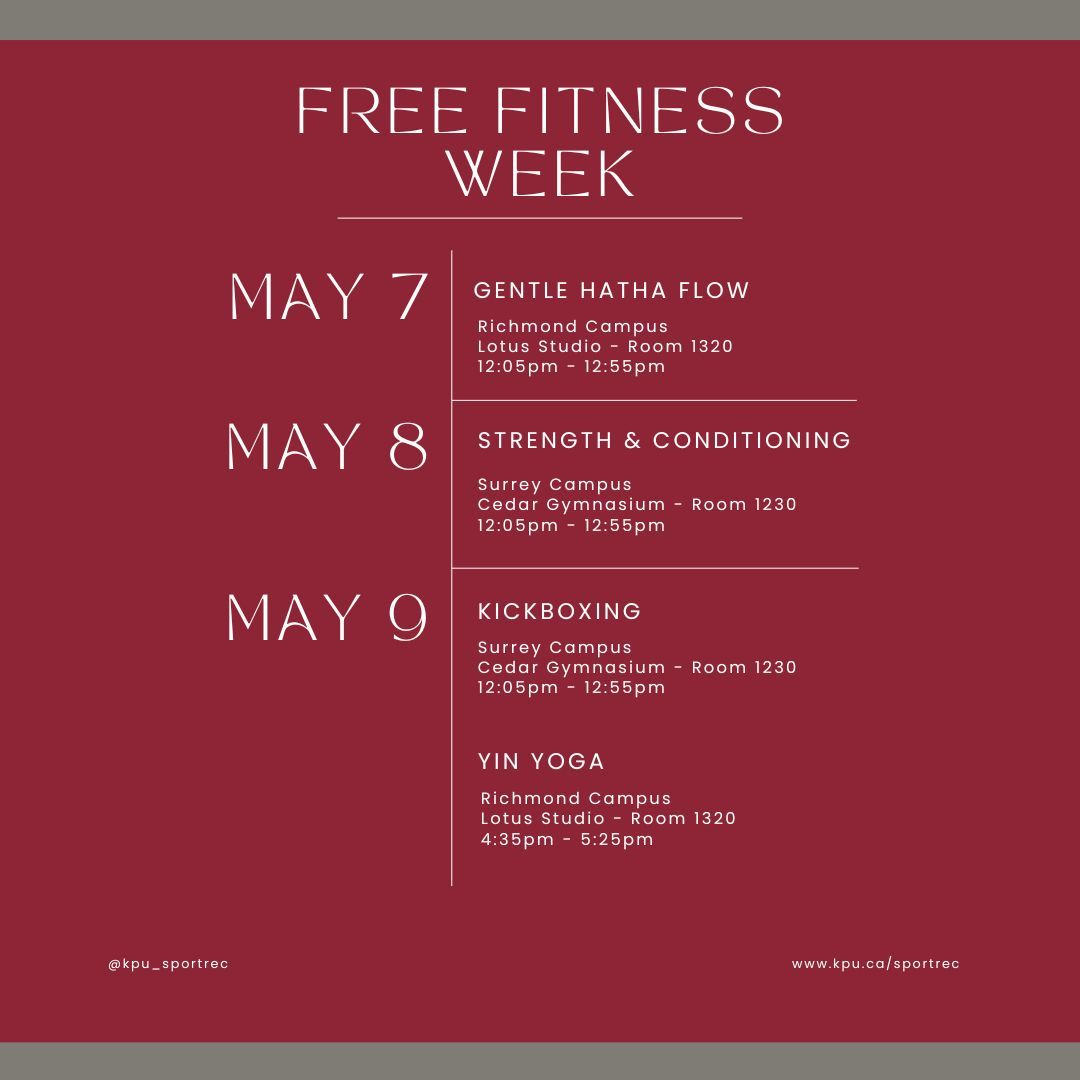 🎉 Join us for Free Fitness Week! 🏋️‍♀️ From May 6 – 10, 2024, sweat it out with us for FREE! Don't miss out on this fantastic opportunity to jumpstart your journey to wellness. See you there!