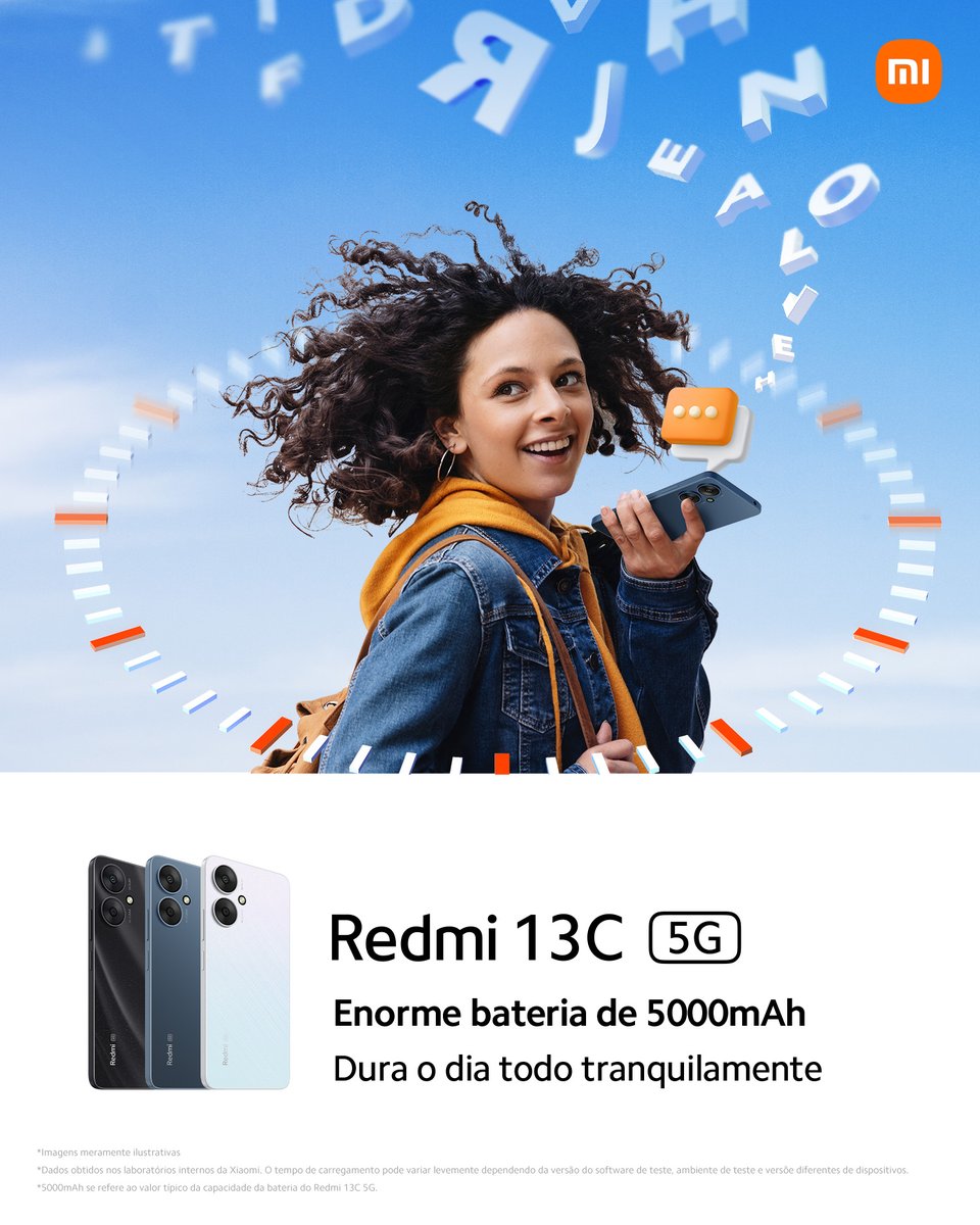 XiaomiBrasil's tweet image. Ansiedade de bateria nunca mais! O #Redmi13C5G tem capacidade de 5000mAh pra durar o dia todinho!🧡 Venha conhecer em: bit.ly/Redmi13C5G_BR 👈🏻