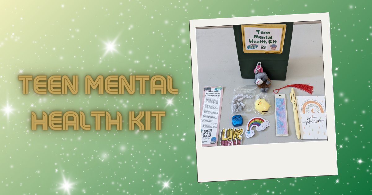 Teens, #MentalHealthAwarenessMonth serves as a friendly reminder that your mental health matters year-round. Stop by the Dublin Library to pick up a FREE Teen #MentalHealth Kit, while supplies last. This curated kit will include items to help prioritize mental health.