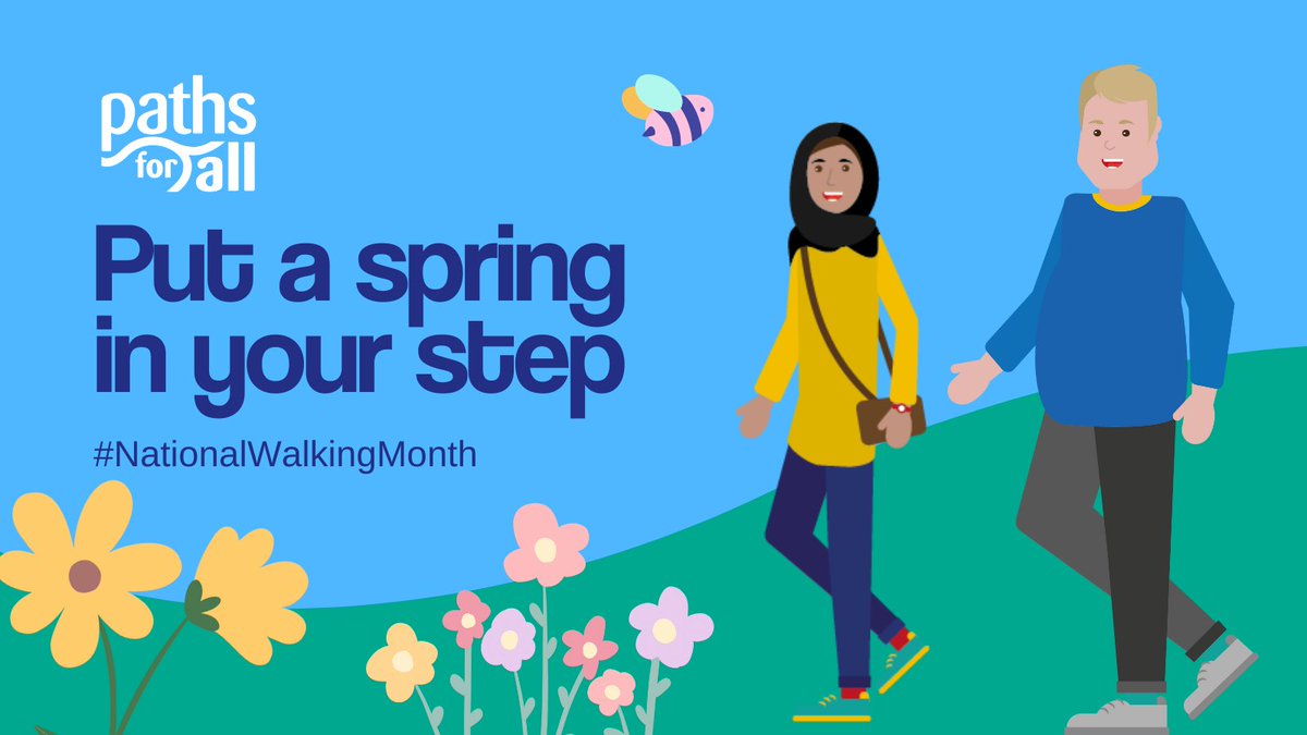 walking_scot's tweet image. #SportHour A1 (1/2): #Walking is a simple and fun way to boost your wellbeing. Finding time in the day to move more can sometimes be difficult.

May is #NationalWalkingMonth 🎉 We&apos;re encouraging people to put a spring in their step &amp;amp; #walk (or wheel!) with 31 simple ideas!