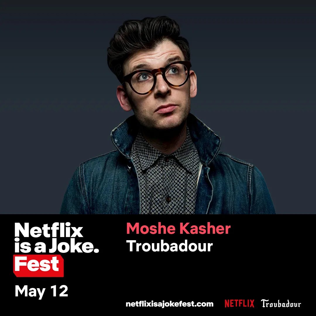 TROUBADOUR #comedyshow Want to see Moshe Kasher and score free tix to any JITV comedy show? First person to show us their receipt for tickets to see #MosheKasher on 5/12 at The Troubadour gets a pair! Sign up for our newsletter at the link here: arep.co/m/jitv-giveawa…