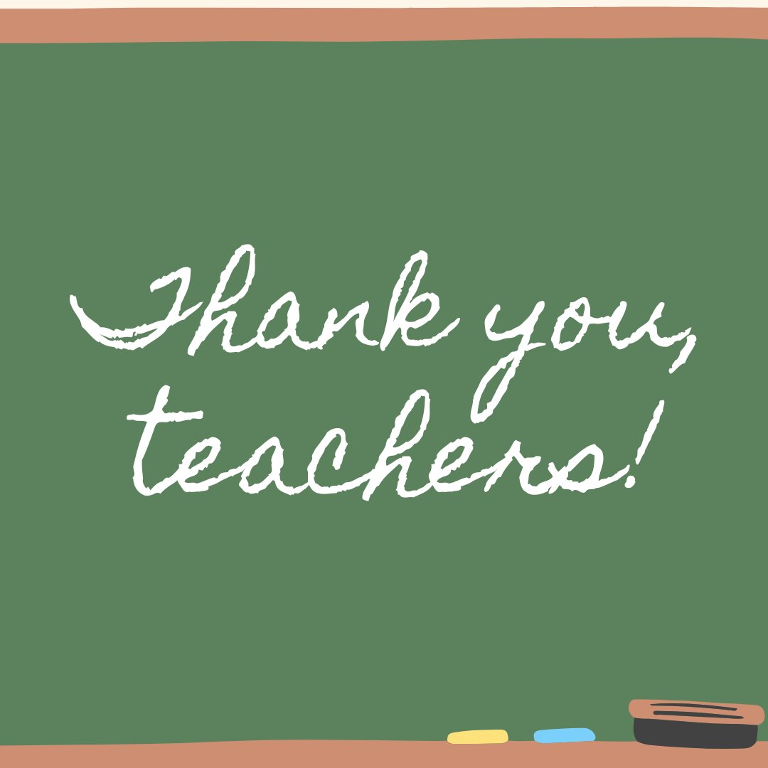 Teachers have one of the most important jobs out there – developing the leaders, doers, makers, creators, artists, visionaries of tomorrow. This is a week to recognize and celebrate all of the work they do. Thank you!