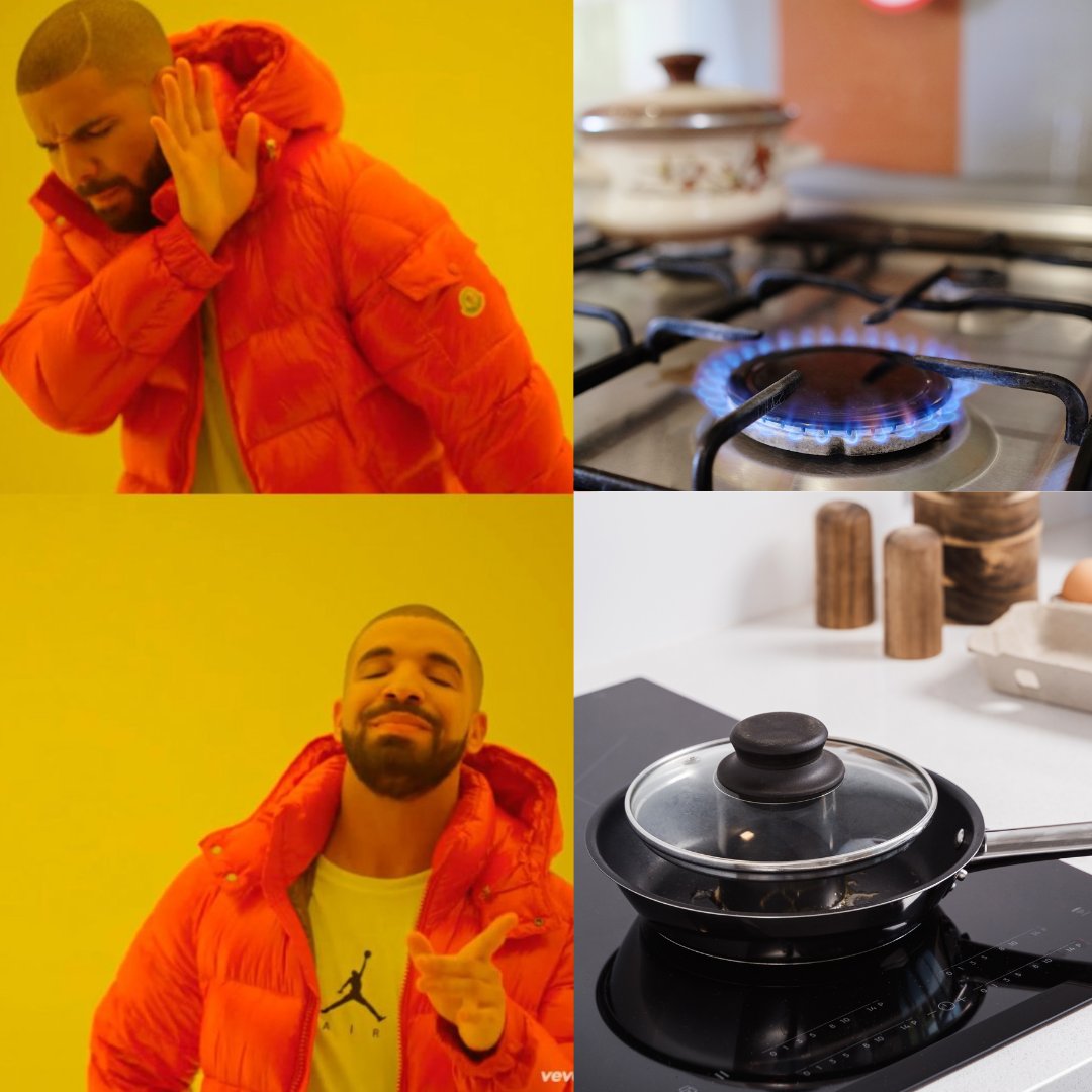 Take it from Drake — Gas stoves are too basic. Switch to induction & start cooking w/ electricity. No flames, no problems, just pure magnetic fields heating up your pots & pans. Make the switch today w/ rebates up to $500 at svcleanenergy.org/home-rebates