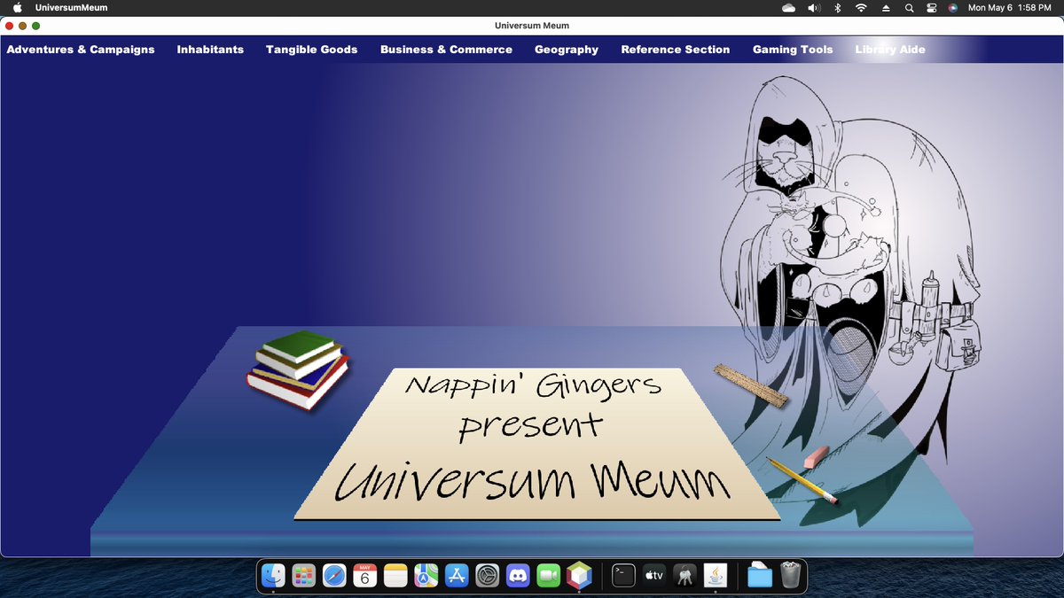 @PaddyohCakes, here is preview of what #UniversumMeum looks like on a Mac. My Mac is 27'. It will go full screen and retain the menu.