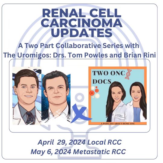 We are back this week with @tompowles1 & @brian_rini diving into metastatic RCC! We discuss risk stratification, their differing opinions around cytoreductive nephrectomy, 1L tx & sequencing, pearls regarding sarcomatoid, non-clear-cell RCC & tips for trainees @Uromigos