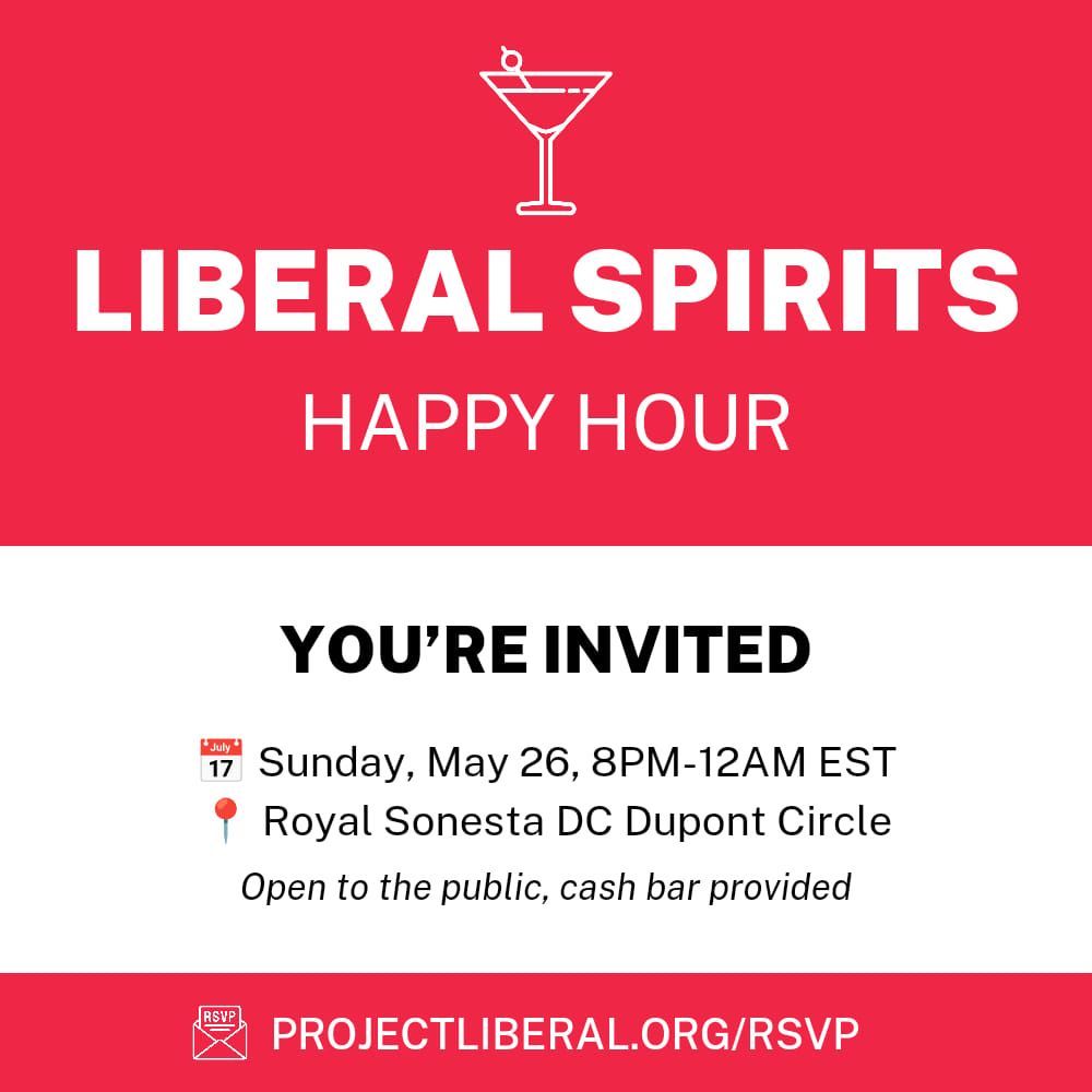 Join us for a relaxed evening of good vibes, good drinks, and networking with likeminded liberals from across the country. Meet the team, advisors, and activists behind Project Liberal at our first ever in-person event open to the public. RSVP: buff.ly/3TSNxQV
