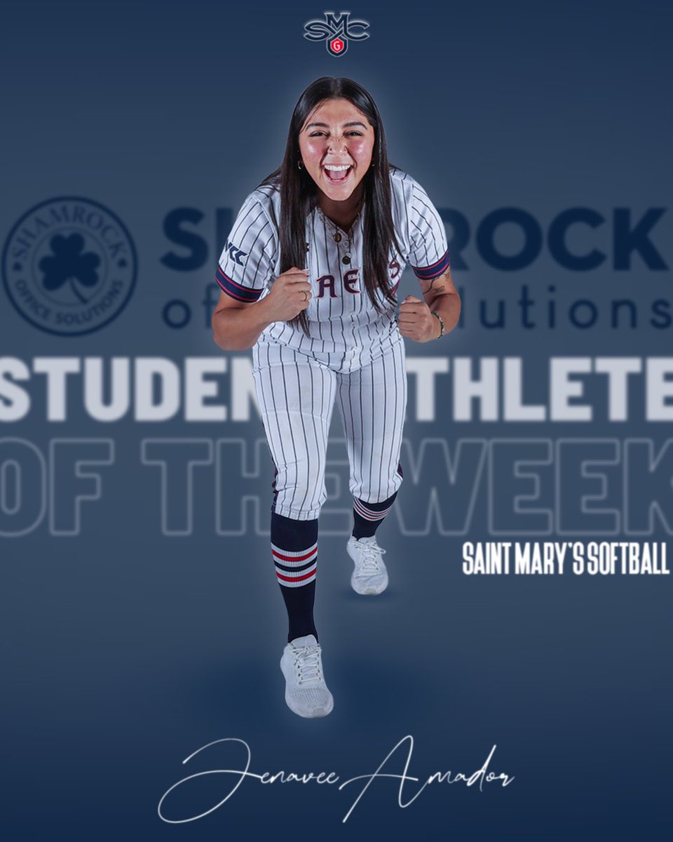 Talk about a big impact 👏 Congratulations to Jenavee Amador who has been named Shamrock Office Solution Student Athlete of the Week following her strong performance in the sweep of San Diego! 🔗 tinyurl.com/8hd7kdp #GaelsRise
