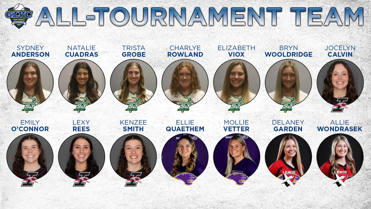 🏆🥎 Shoutout to the 1️⃣4️⃣ #GLVCsb players named to the #GLVCchamps All-Tournament Team after yesterday's title game! 🔥