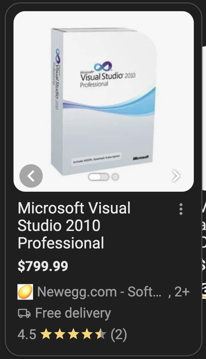 ananayarora's tweet photo. Everybody uses VSCode for free now, but about 14 years ago Visual Studio 2010 Professional was there for $800 for .NET, C++ and Visual Basic Programming when that was cool https://t.co/KObQ87zoO8