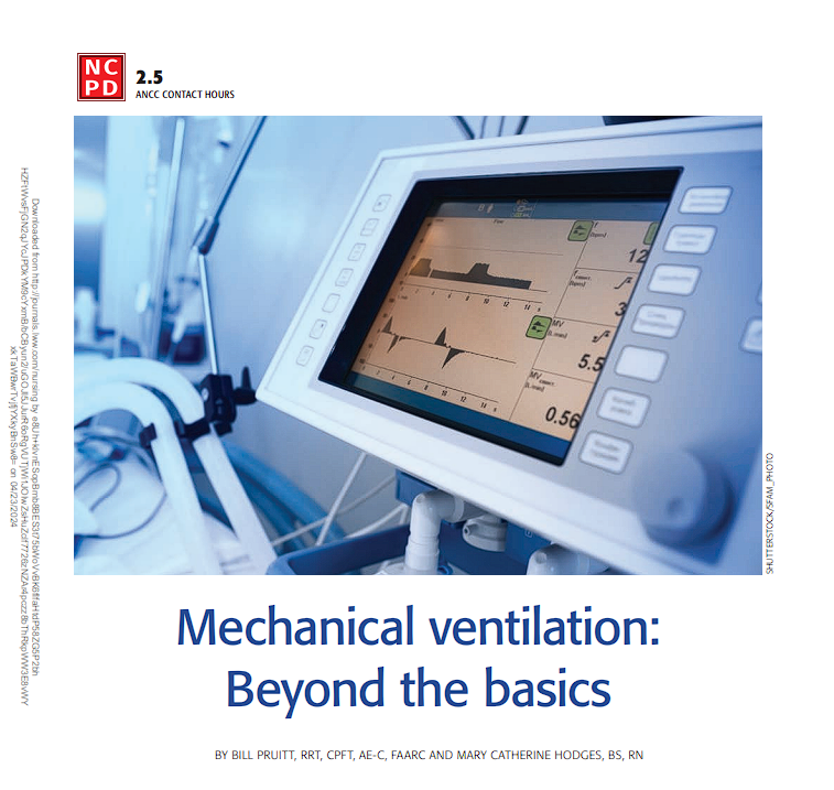 This article from our May 2024 issue describes the nuanced ventilation modes and waveform monitoring techniques crucial for optimizing patient outcomes in critical care settings. 

ow.ly/43mM50RsQwA
 #NursingResearch #CriticalCare #MechanicalVentilation 📚💉