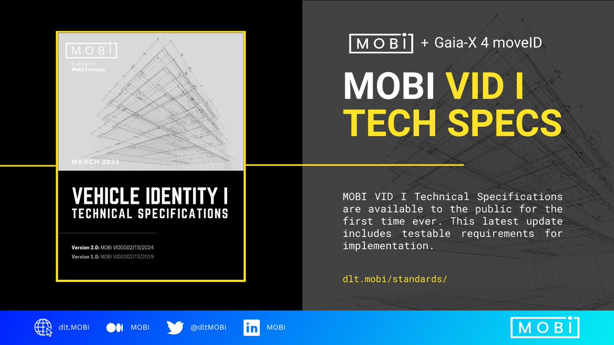 What do we stand to gain when we imbue vehicles with standardized, self-sovereign digital identities? Quite a lot, it turns out. 

When vehicles have the power to autonomously engage in seamless + secure transactions, we can unlock an exciting array of #V2X applications. 🧵
