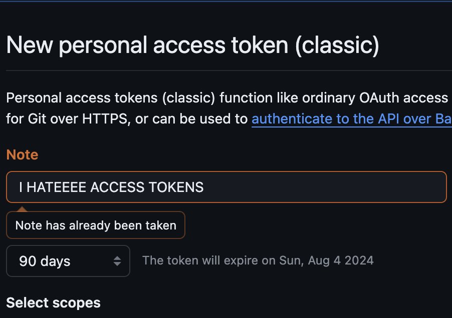 I do, indeed, hate GitHub access tokens.