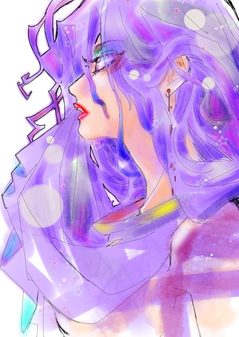 「男性中心 紫髪」のTwitter画像/イラスト(新着)