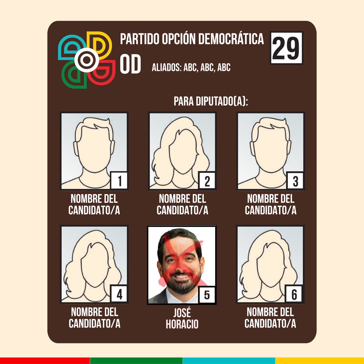 Jose Horacio en la boleta electoral. 👇

@JoseHoracioR 

#Vota29 #OpcionDemocratica #MasBuenaPolitica 
#DemocraciaRD #EleccionesRD #RDPolítica