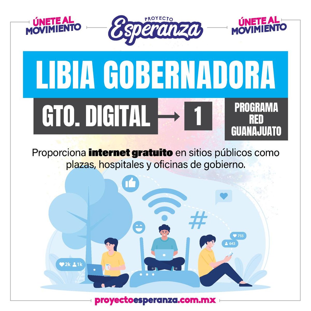 pro24esp's tweet photo. ¡Libia para gobernadora de Guanajuato! 💻🌟💡 
Internet gratis en espacios públicos, educación digital de calidad 🎓📚, impulso al comercio electrónico 💼💰 y apoyo a emprendedores 💡🚀. ¡Conéctate con el futuro junto a Libia! 🌐🔝 #GTOdigital #LibiaGobernadora #ProyectoEsperanza https://t.co/SewyKNVeuK