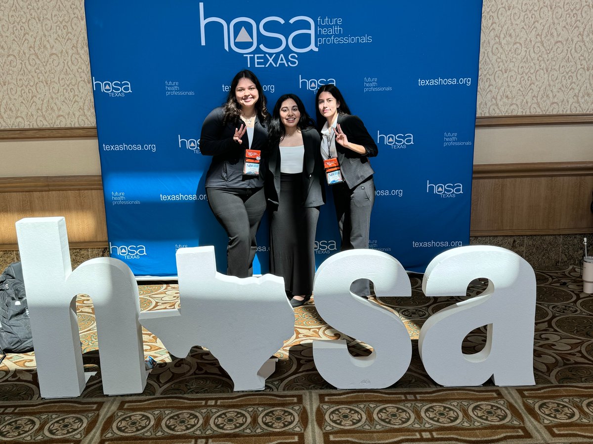 Congratulations to NSSHS students Carolina C., Guadalupe R., and Juliza S. for placing first in local competitions and then advancing to and competing at the 2024 Texas HOSA State Leadership Conference in Galveston, TX. We are so proud of your outstanding accomplishments!