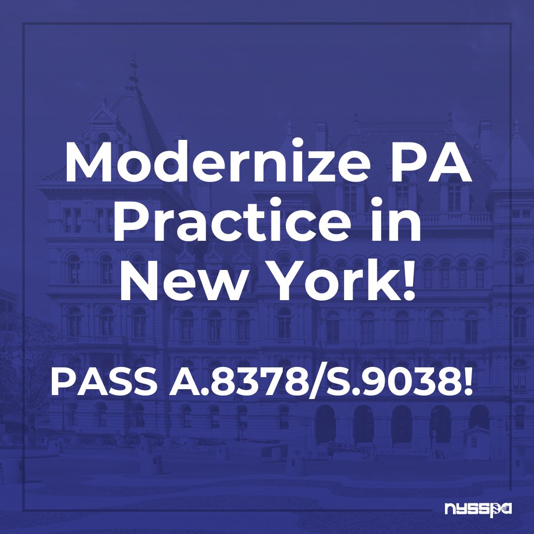 PAs are ready to meet the healthcare needs of patients across NYS. @AndreaSCousins @CarlHeastie the time to modernize PA practice is now! Please support A.8378/S.9038 #PAsofNY