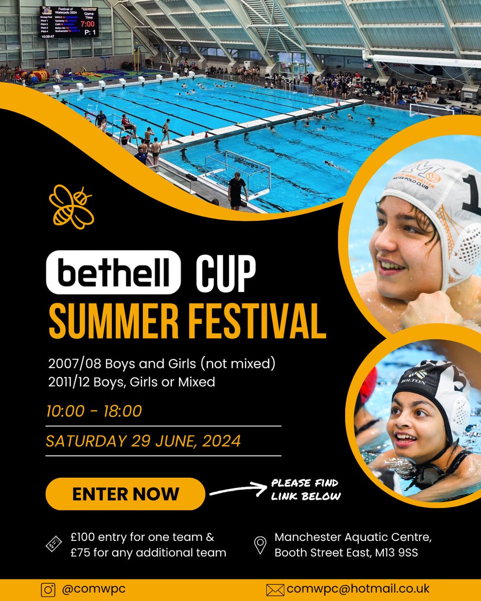 𝗕𝗲𝘁𝗵𝗲𝗹𝗹 𝗖𝘂𝗽 𝗦𝘂𝗺𝗺𝗲𝗿 𝗙𝗲𝘀𝘁𝗶𝘃𝗮𝗹! 🙌We are pleased to announce our Summer festival will take place on the 29th June in partnership with our proud sponsors, Bethell Group Plc and Manchester City Council 🔗docs.google.com/forms/d/e/1FAI… 🐝#CoMWPC