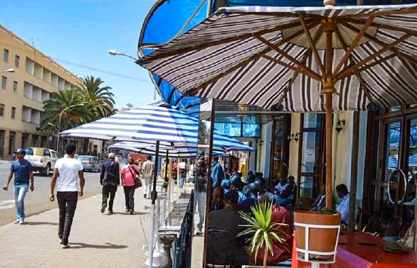Harnet Avenue -(ጎደና ሓርነት)  outdoor cafe Asmara #Eritrea