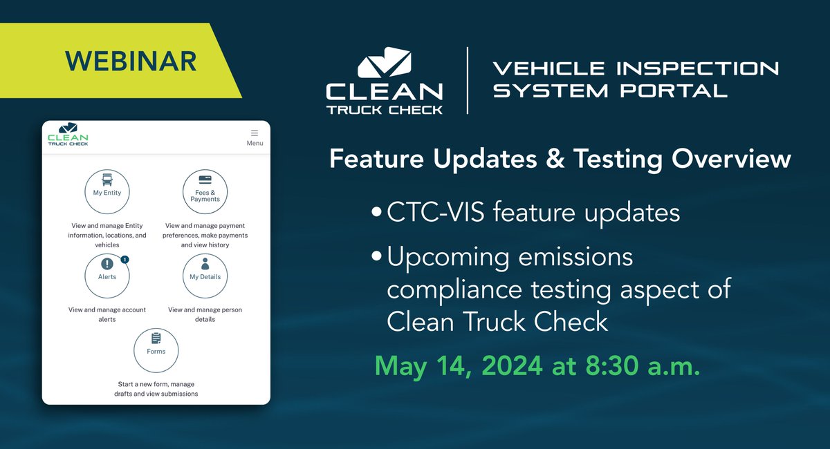 Join @AirResources for an upcoming webinar on May 14th about recent CTC-VIS feature updates and upcoming emissions compliance testing. bit.ly/4aC5fy4