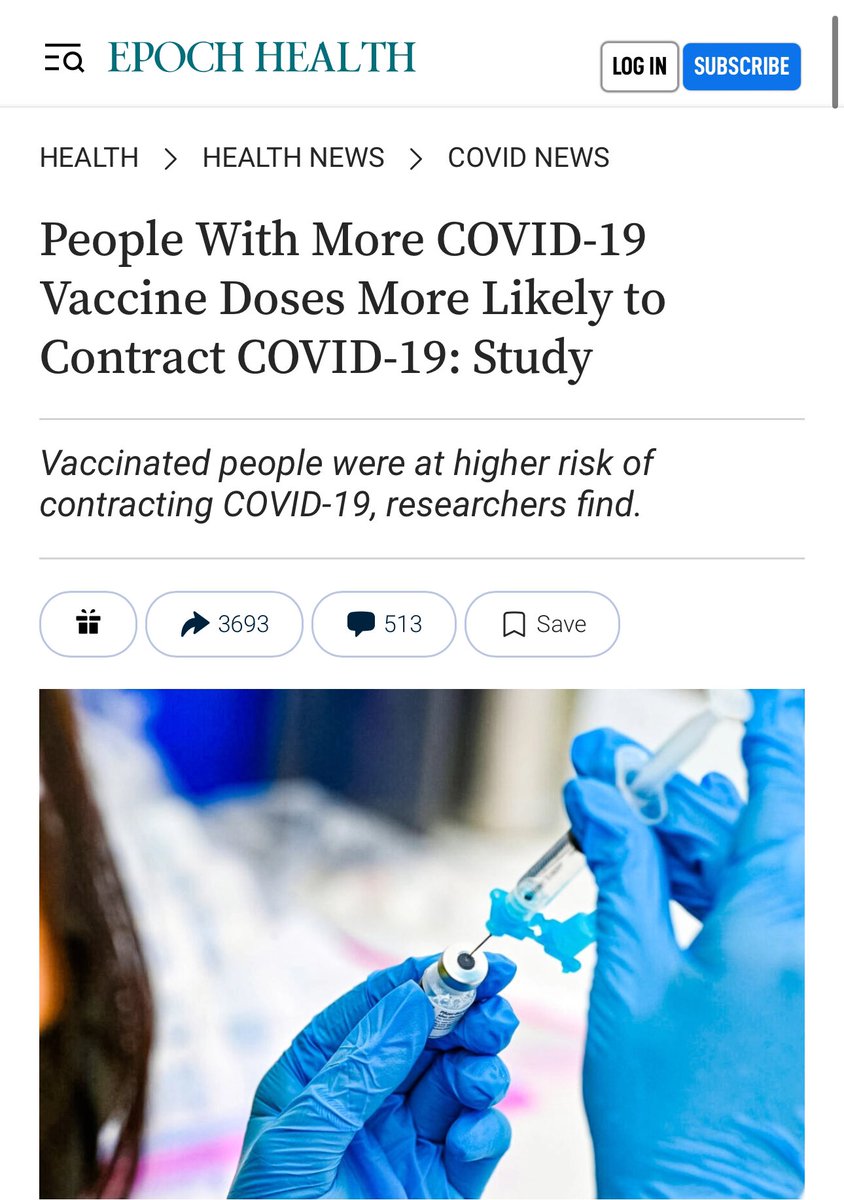 I didn’t think this is how vaccines are supposed to work. 🤔 “People who received more than one dose of a COVID-19 vaccine were more likely to contract COVID-19, according to a new study.” theepochtimes.com/health/people-…
