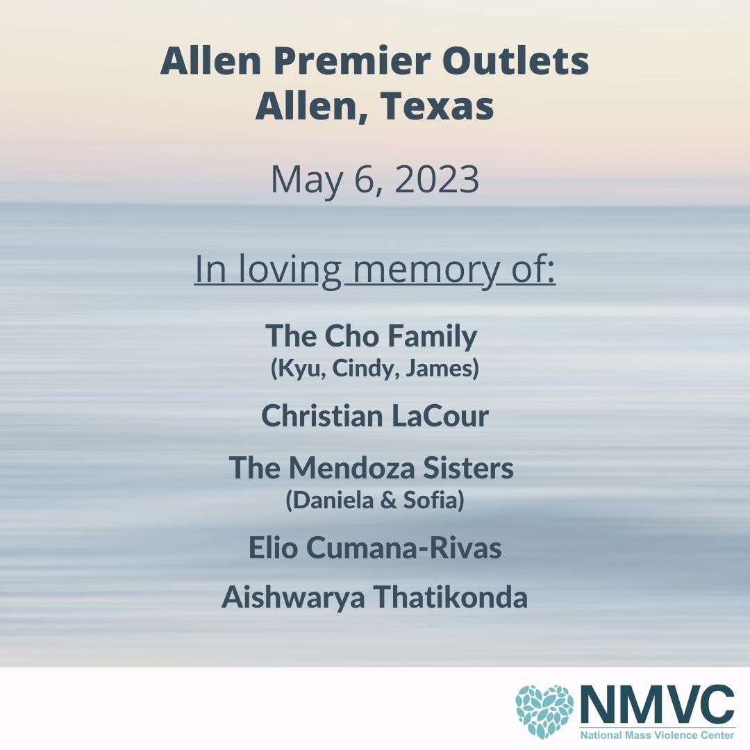 Today, we honor the memory of the eight individuals who lost their lives and the seven who were physically injured in the tragic Allen Premier Outlet shooting one year ago.