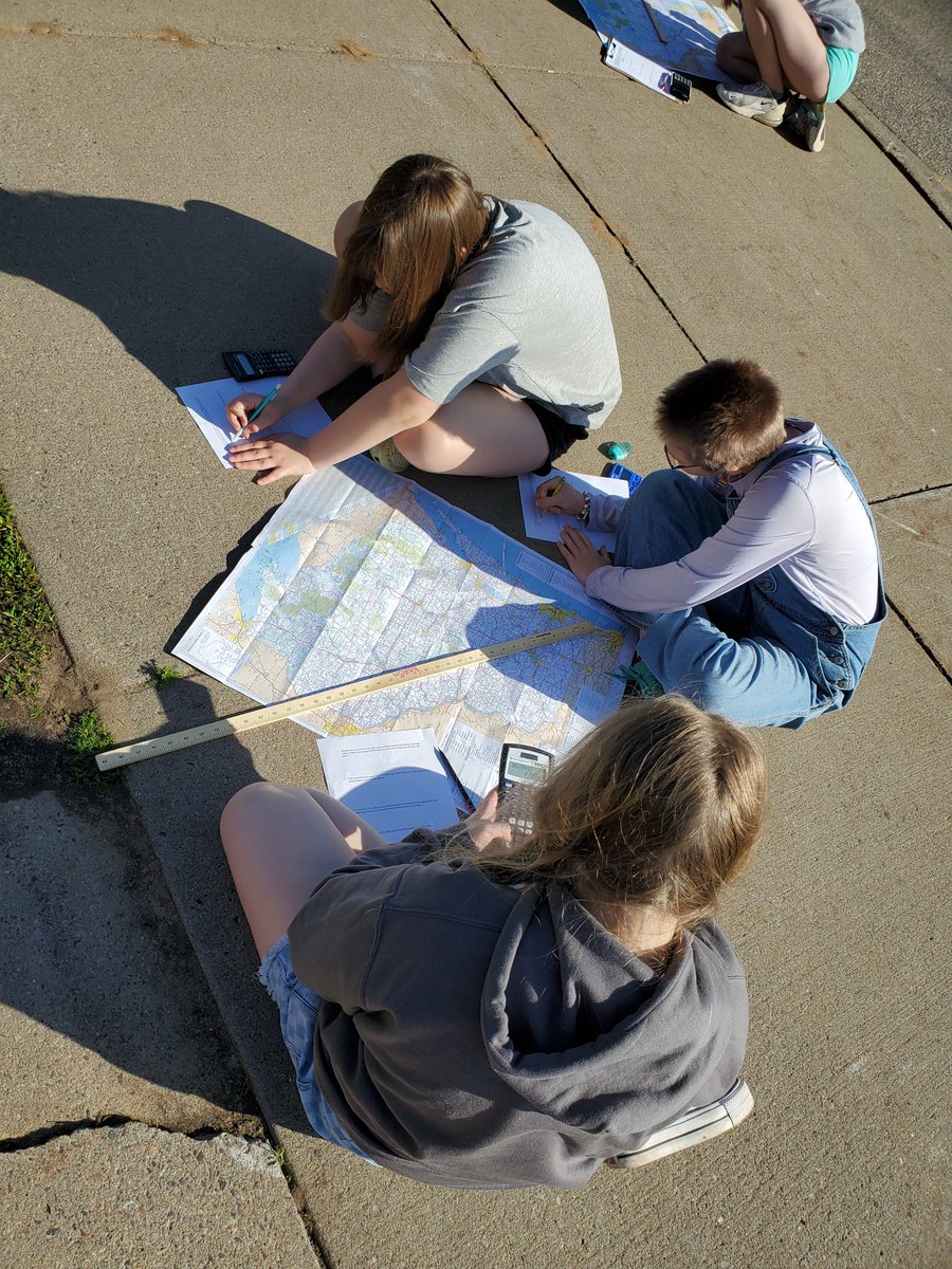 What a great day to get outside when we needed a bit more space to work on the scale map of Wisconsin activity <a href="/MenomonieMiddle/">Menomonie Middle</a>