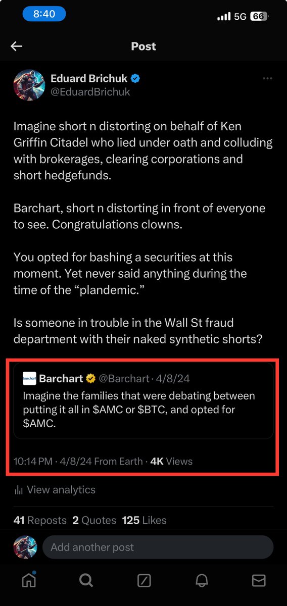 Is it something I said? Let it be known. @Barchart is a prostitute for Wall St firms like Citadel because they get paid to use media to manipulate information for the influential benefit of frauds like Ken Griffin.