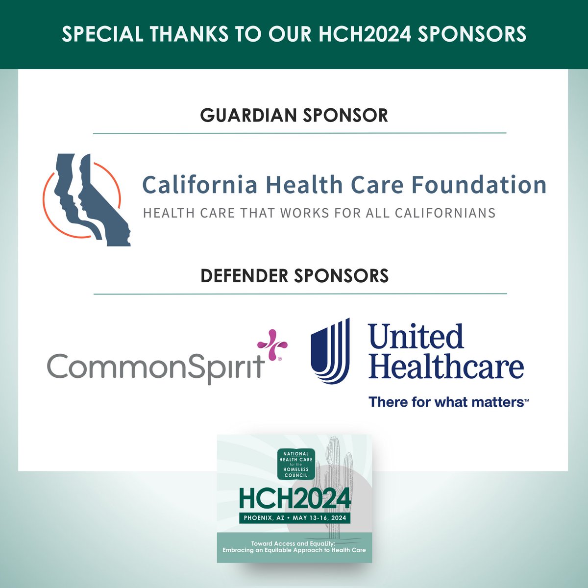 We're just ONE WEEK AWAY from #HCH2024 — the country's largest gathering of HCH practitioners, researchers, and advocates! Special thanks to our sponsors for making this event possible. We'll see you next week in Phoenix!