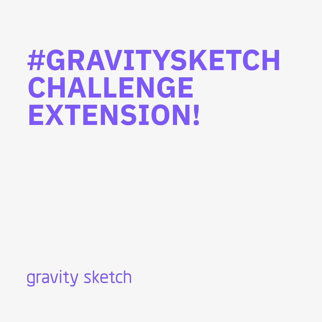 We are extending the challenge prompt from last month into this month! 'Share your favorite Gravity Sketch and other software pairing. What other tools or workflows do you like to use Gravity Sketch with?' Follow the link in our bio to submit through Typeform! #gravitysketch