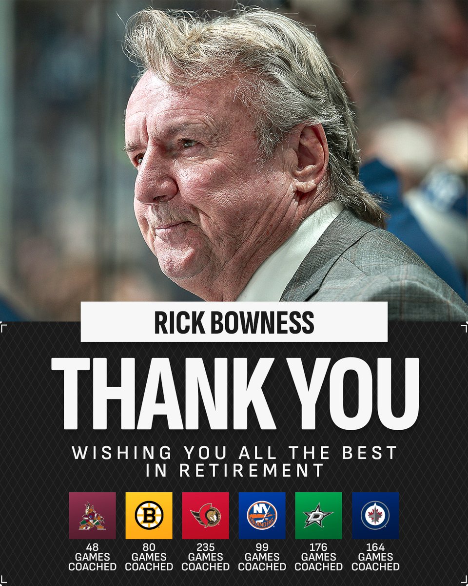 Congratulations on a great head coaching career, Rick Bowness! 👏