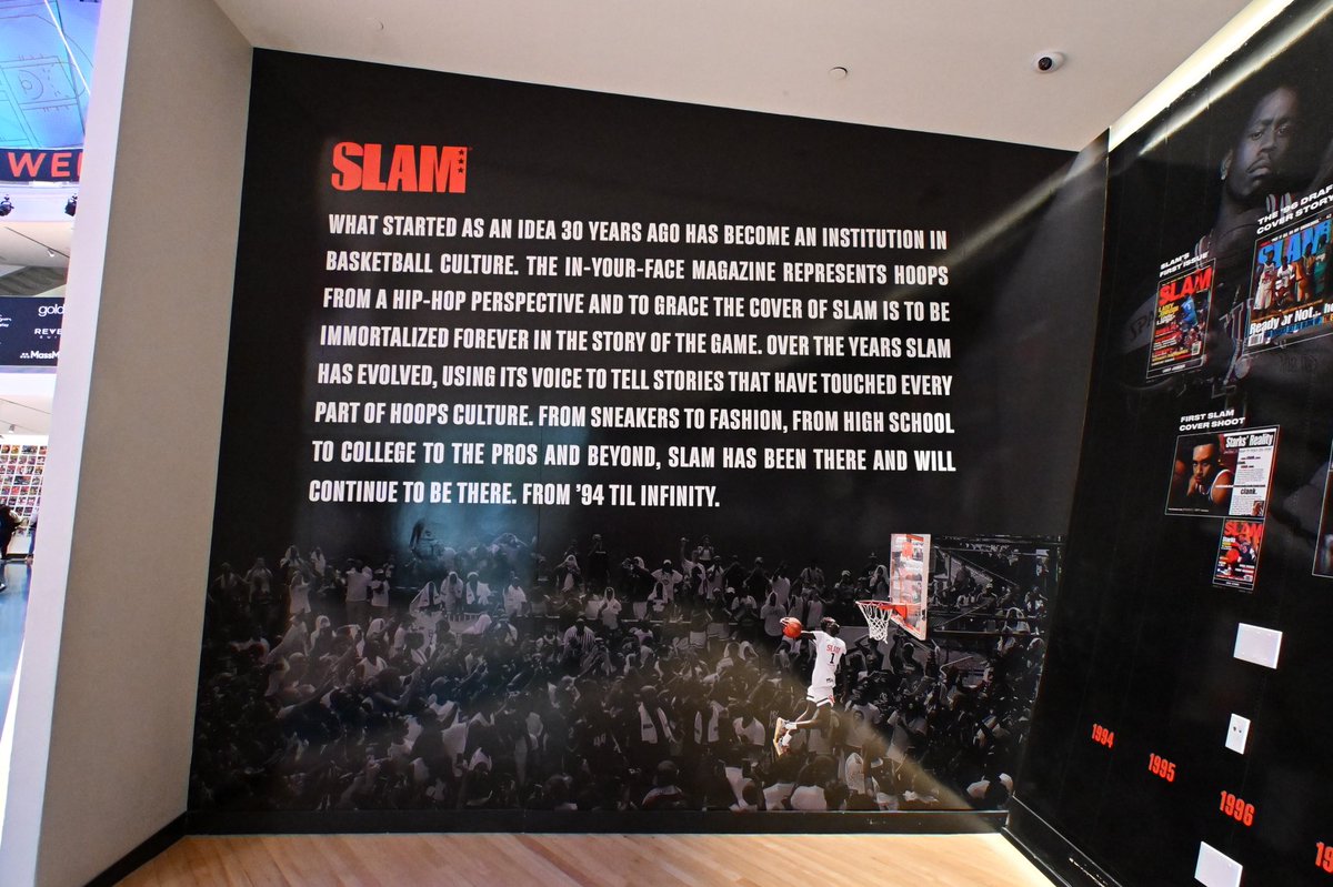 The SLAM 30th Anniversary Exhibit at the Naismith Memorial Basketball Hall of Fame 😍 The exhibit showcases every SLAM cover ever, a timeline of crucial moments through SLAM's 30 years, some key stats to reflect SLAM's global influence and more. It coincides with SLAM and its…