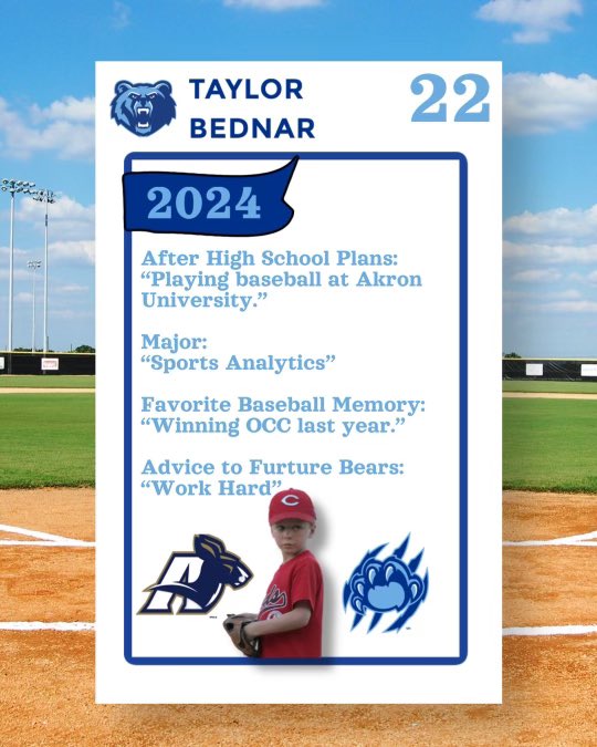 This week, we celebrate our 10 Seniors including Senior night tomorrow vs. Coffman at 5 P.M. We look forward to seeing you out there to help celebrate what they have meant to our program. We will honor two a day this week. We start with Taylor Bednar.