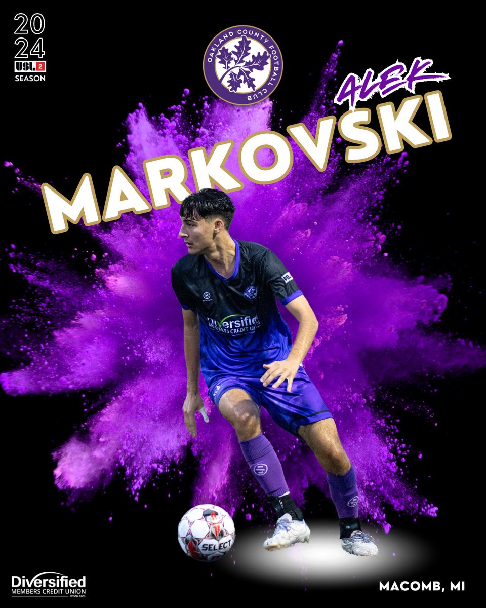 Steppin' on in to the '24 campaign with @alekmarkovskii 🚶 The @WMUMensSoccer forward returns for a third season in Oakland purple! Effective every time he steps on the pitch, Alek has a knack for finding the back of the net. Welcome back, Alek! 🫡 #CountyReloaded #BleedPurple