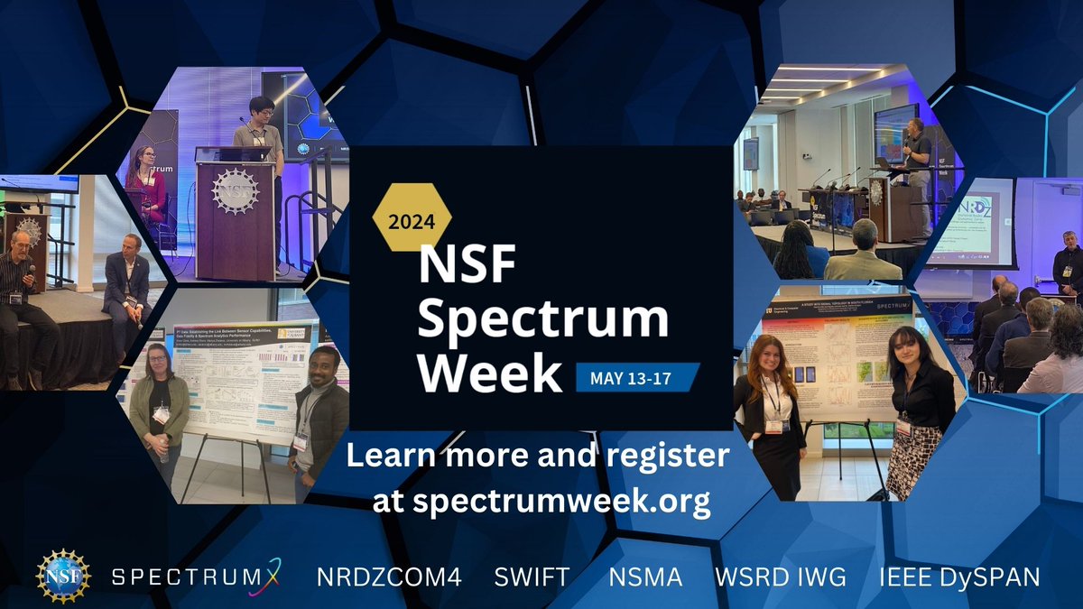 📡The 2024 @NSF Spectrum Week is just seven days away! We look forward to seeing you in Arlington next week. Learn more: spectrumweek.org