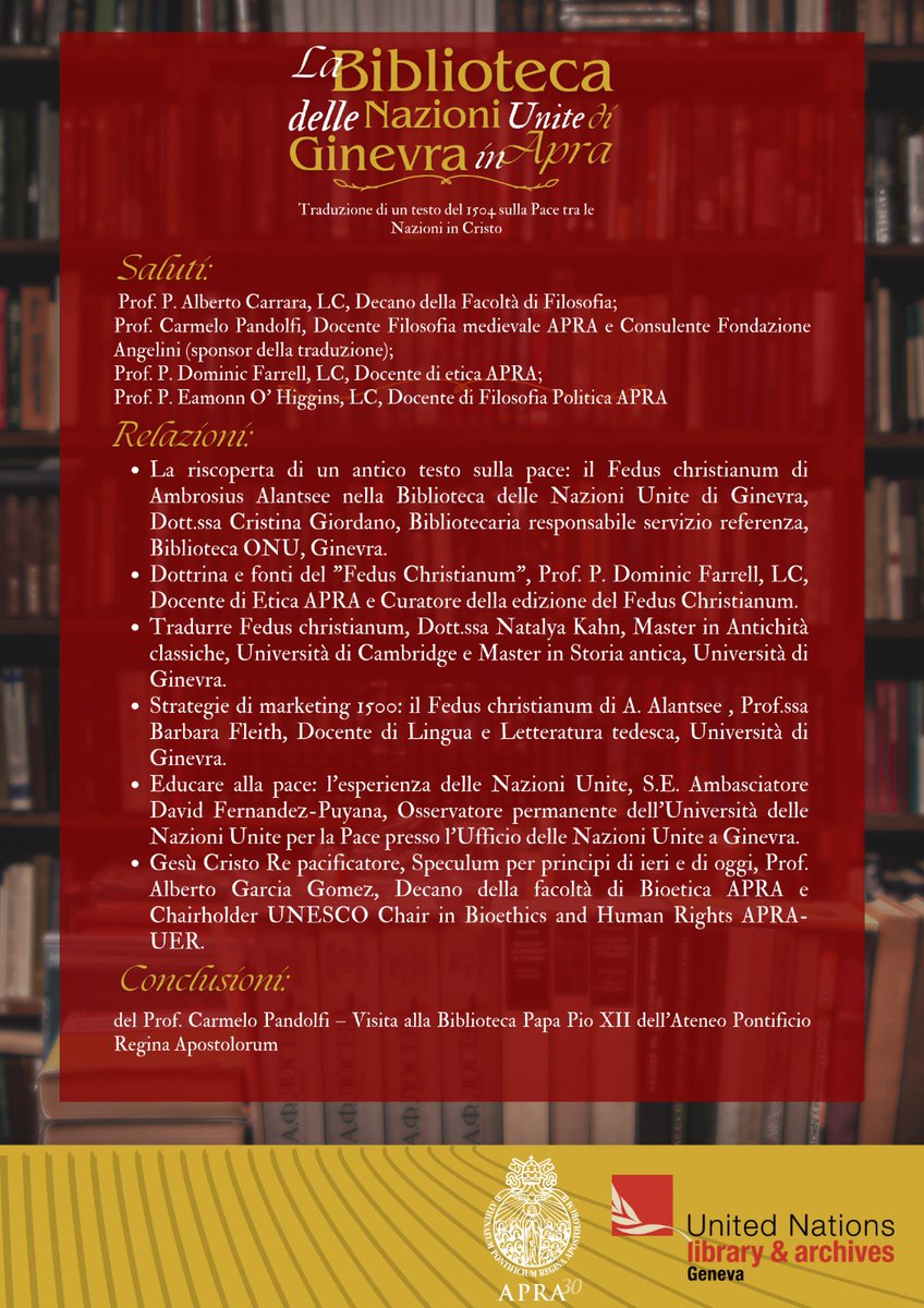 Today, I was honoured to participate in the presentation of the english version of the book 'Fedus Christianum' by @UNOGLibrary @AteneoUPRA in #Rome. This volume of 1504 is the oldest in #UNLibraryGeneva. The author Ambrosius Alantsee was a visionary on #multilateralism #peace