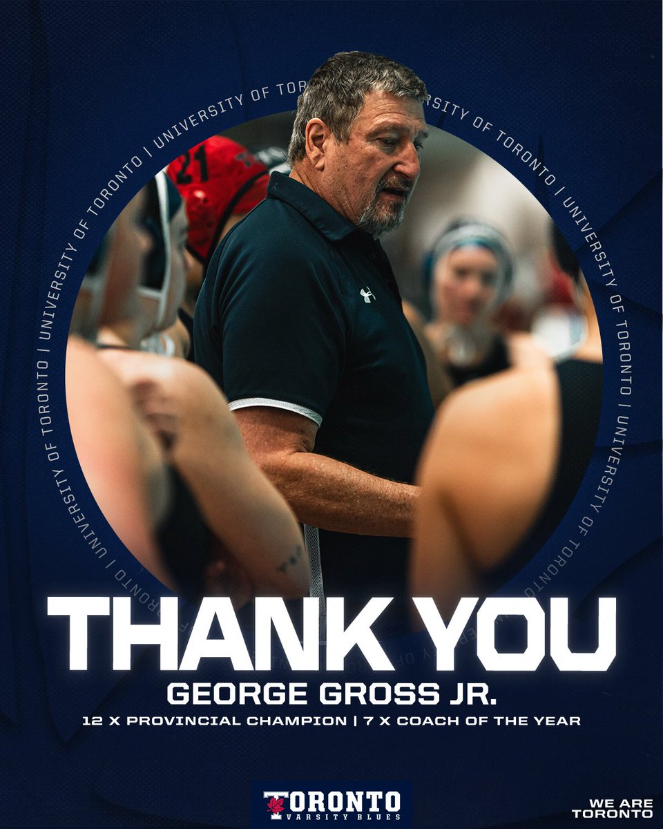Thank you, Coach! 👏 Longtime Varsity Blues water polo coach George Gross Jr. retires after more than two decades with the program. 🗞️: shorturl.at/qyB07 WE ALL #BLEEDBLUE | #WeAreTO