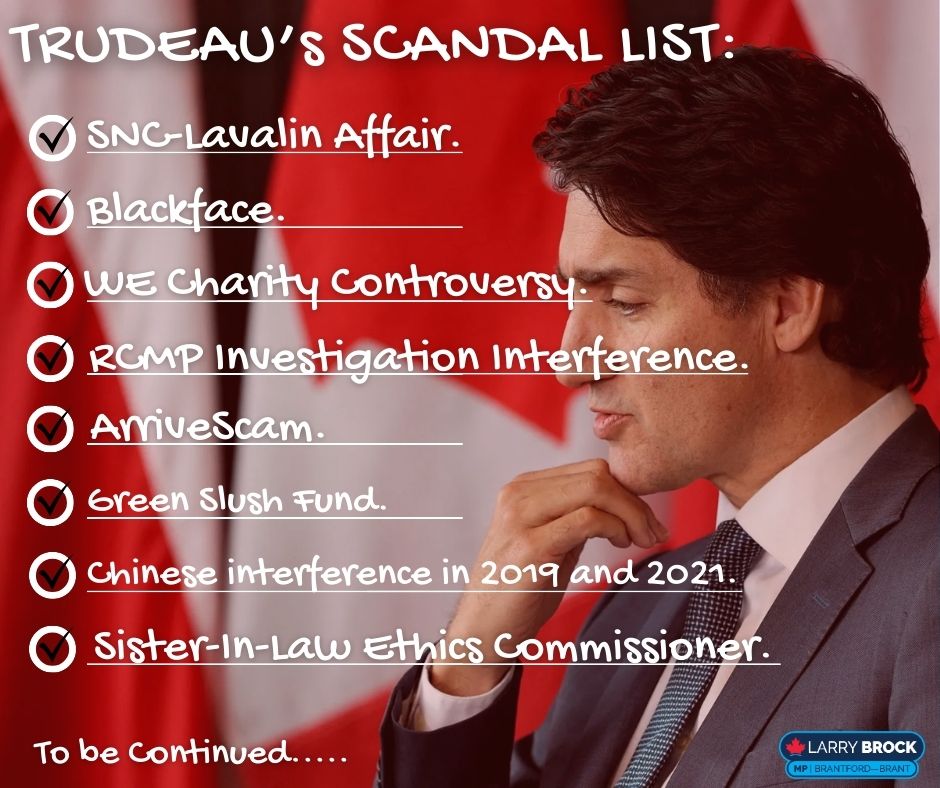 Justin Trudeau's laundry list of scandals reveals sheer incompetence in leadership, from interfering in criminal cases to striking cozy deals with family-linked charities. Canadians deserve better. What other Liberal scandals would you add to the list?