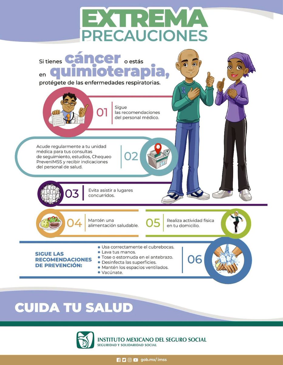 #ExtremaPrecauciones si tienes cáncer o estás en quimioterapia, protégete de las enfermedades respiratorias