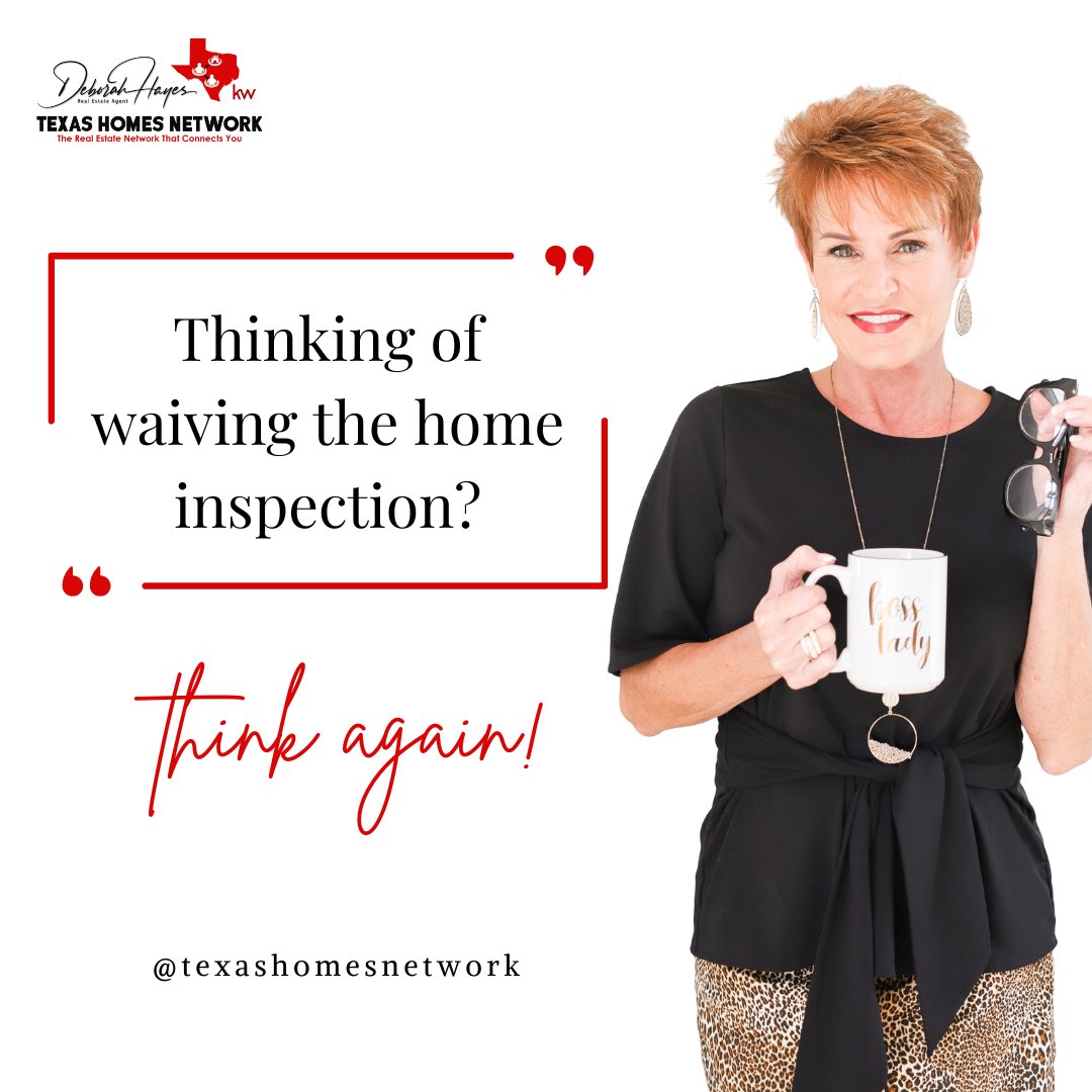 Let's talk about skipping the home inspection. 🏠✋ 

What was your home inspection experience like? Share below! 👇

#TexasHomeNetwork #TexasHomes #TexasRealEstate #TexasProperty #TexasLiving #TexasRealty #TexasHomeBuyers #TexasHomeSellers