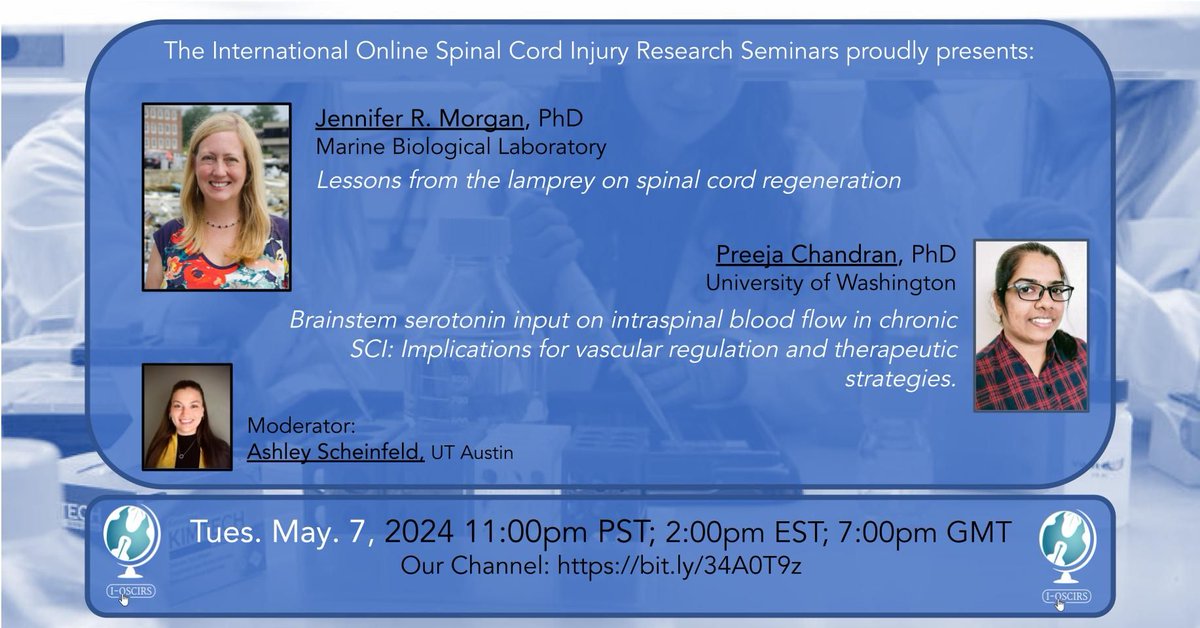 We are LIVE again tomorrow, May 7th, at 2 pm EST with Drs. Morgan and Chandran. Watch the seminar live on our YouTube channel (bit.ly/34A0T9z)