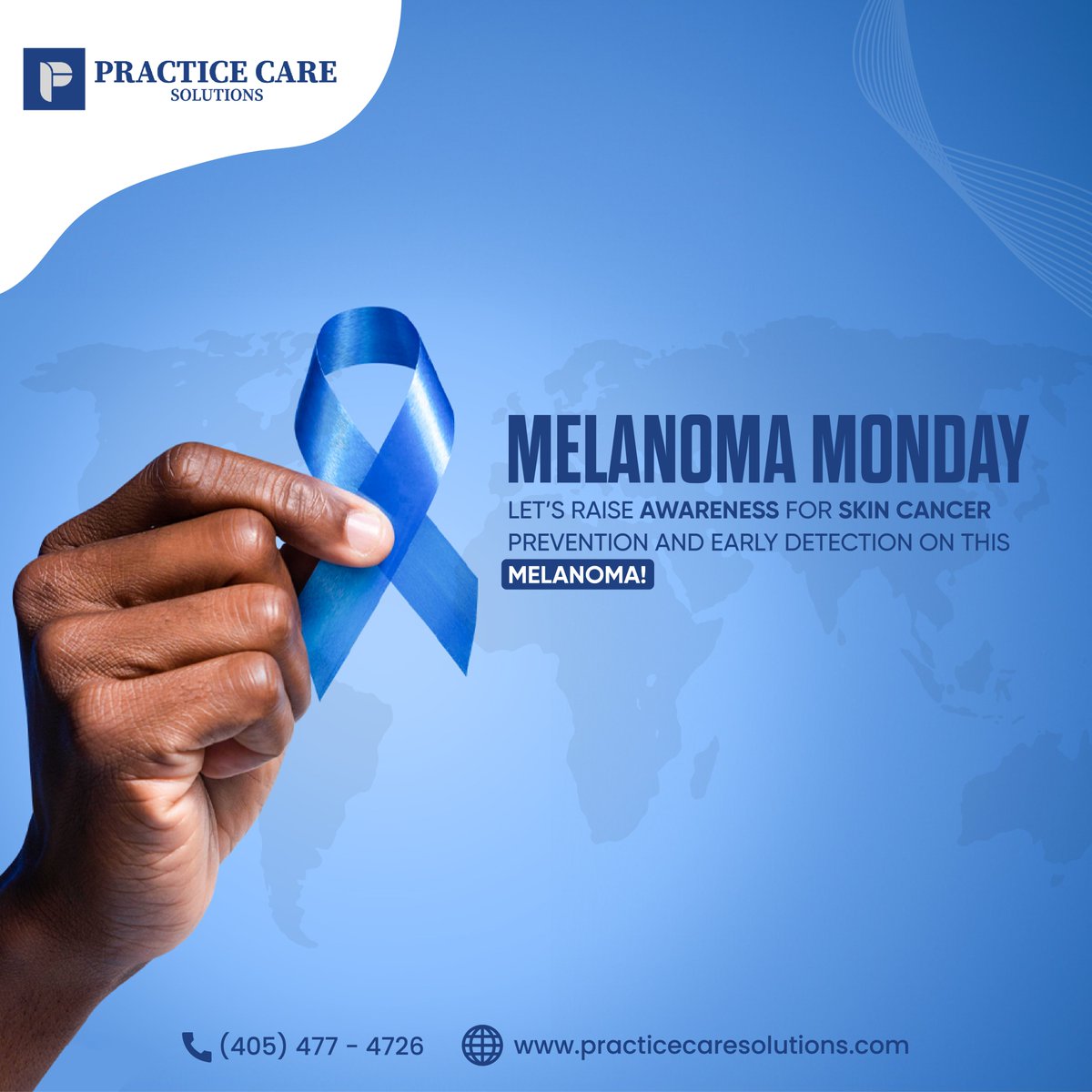 Happy Melanoma Monday! 🎗️ Let's team up to raise awareness for skin cancer prevention and early detection!
At Practice Care, your health is our priority. Take a step towards protecting yourself.
#MelanomaMonday #SkinCancerAwareness #PracticeCare #SkinHealth