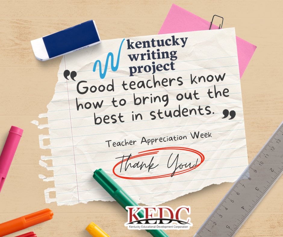 Happy Teacher Appreciation Week!  Tag a teacher who has made a difference in your life!
#kywritingproject
#literacymatters